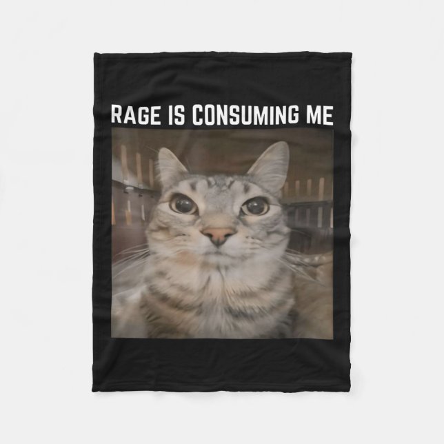 Cobertor De Velo Rage Está Me Consumindo Meme Cat Meme Específico (Frente)