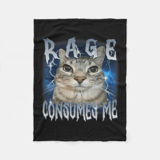 Cobertor De Velo Rage me consome Cat Vintage Memória Engraçada