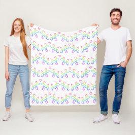 Cobertor De Velo Rainbow Balloon Cães no Amor Fleece Blanket