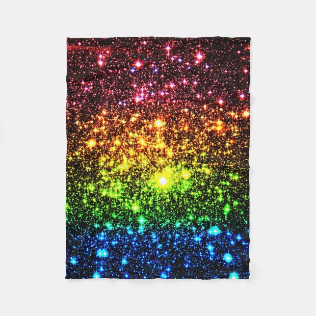 Cobertor De Velo Rainbow Galaxy Fleece Blanket (Frente)