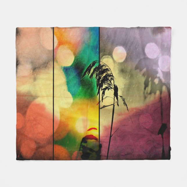 Cobertor De Velo Rainbow Grass Drama Fleece Blanket (Frente (Horizontal))