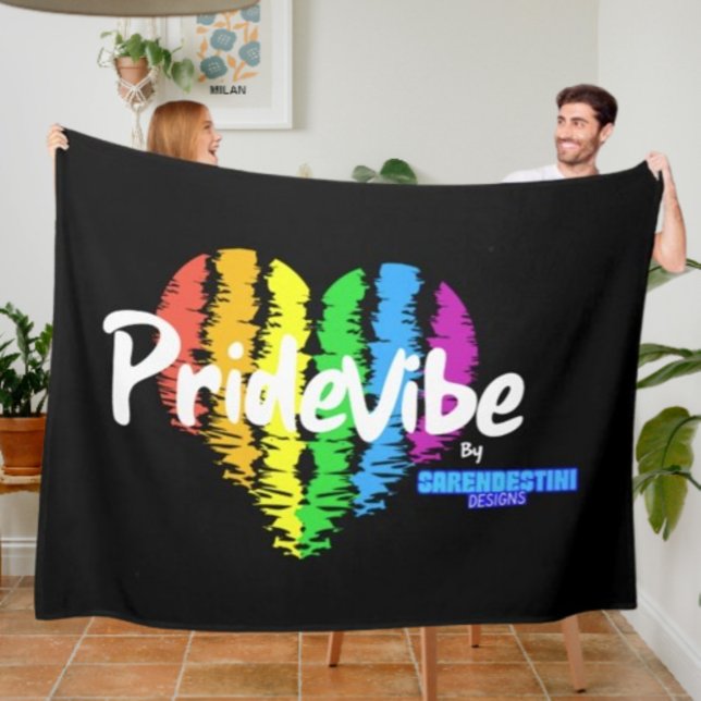 Cobertor De Velo Rainbow Heart PrideVibe: Cozy com Orgulho (Criador carregado)