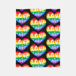 Cobertor De Velo Rainbow Hearts Love Is Love Pride