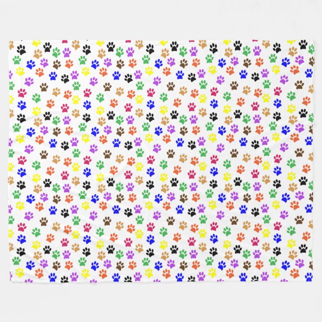 Cobertor De Velo Rainbow Paw Imprime Flórida Padrão (Frente (Horizontal))