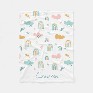 Cobertor De Velo Rainbow & Rain Cloud Patterno