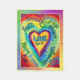 Cobertor De Velo Rainbow Spirit Words Blanket