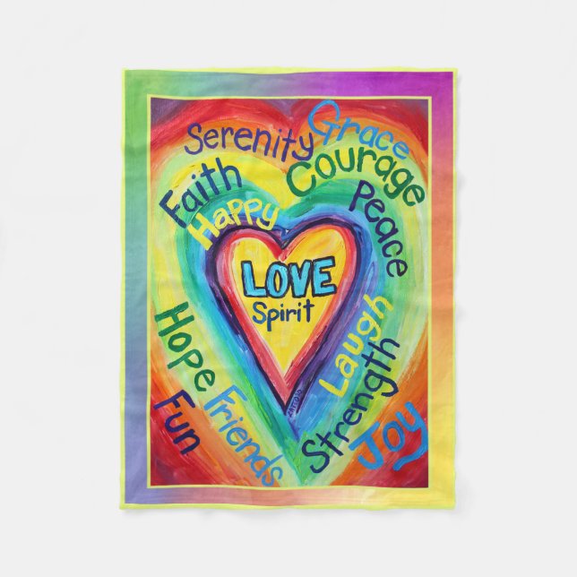 Cobertor De Velo Rainbow Spirit Words Blanket (Frente)