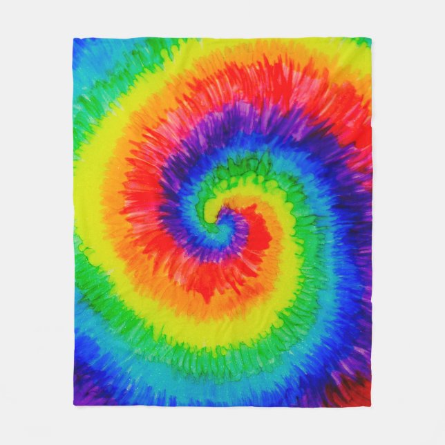 Cobertor De Velo Rainbow Tie-Dye Swirl (Frente)