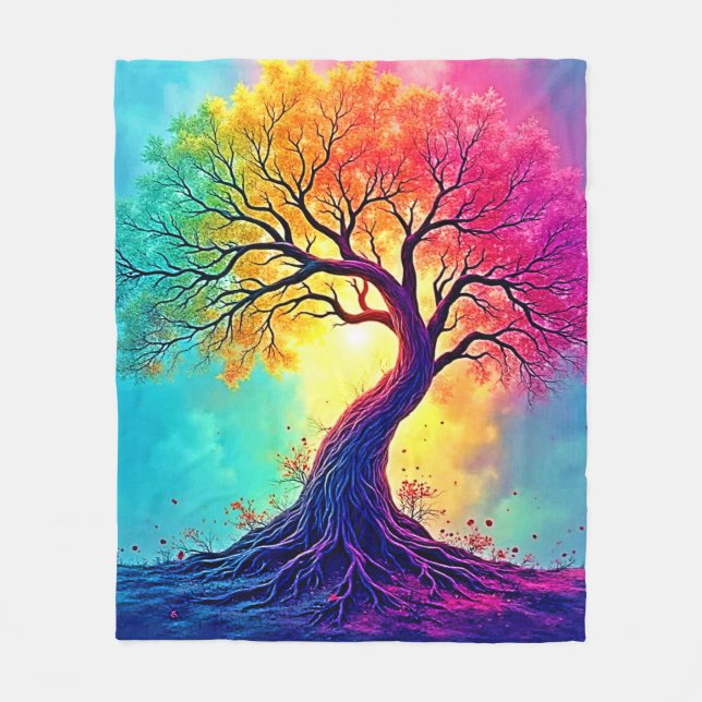 Cobertor De Velo  Rainbow Tree: Roots of Infinite Hope Art (Frente)