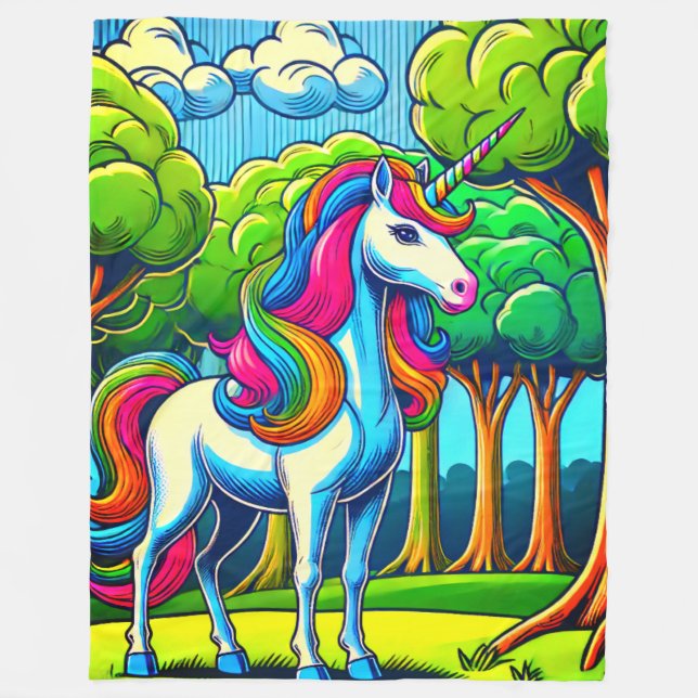 Cobertor De Velo Rainbow Unicorn (Frente)