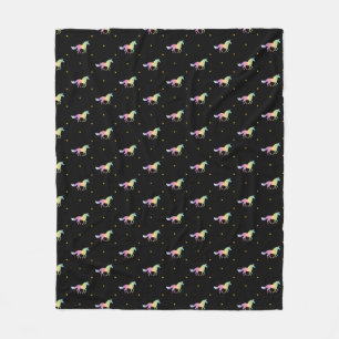 Cobertor De Velo Rainbow Unicorns e Dourado padrão de estrelas