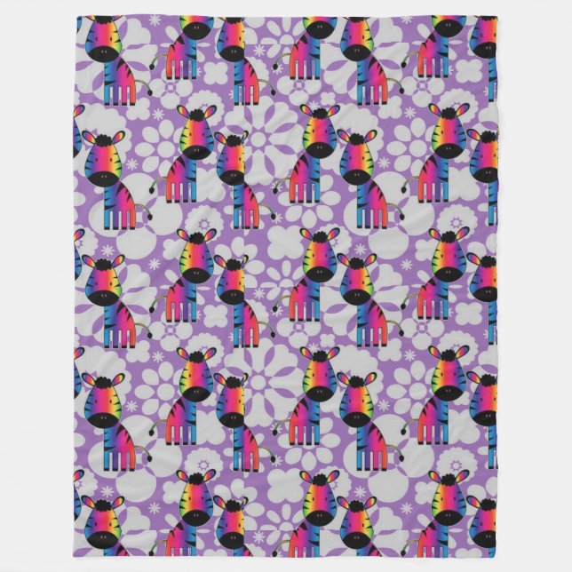 Cobertor De Velo Rainbow Zebra (Frente)