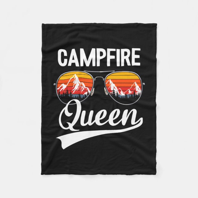 Cobertor De Velo Rainha da fogueira prima tripulação do acampamento (Frente)