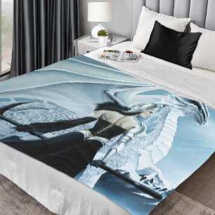 Cobertor De Velo Rainha Dragão Gótica de Inverno Branca Elegante Fa