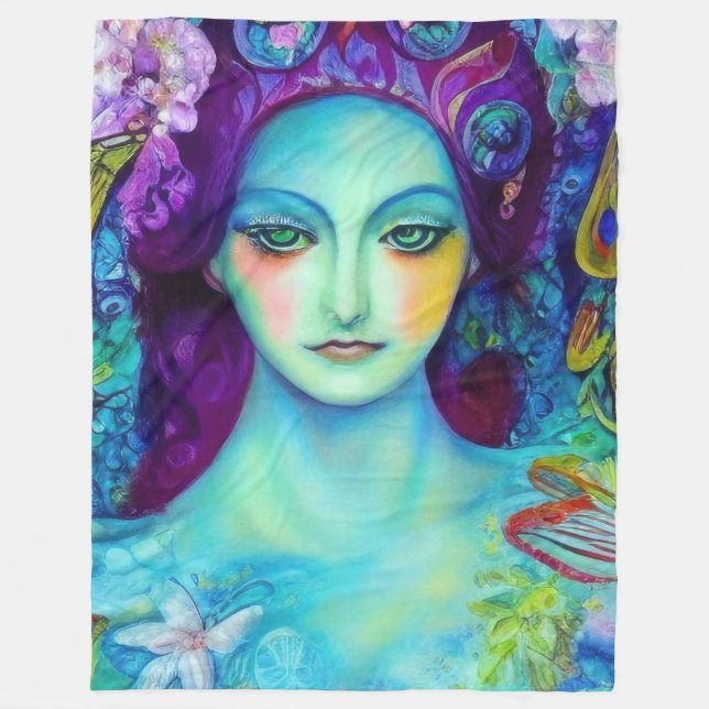 Cobertor De Velo Rainha Fada Encantada com Borboletas (Frente)