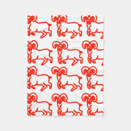 Cobertor De Velo Ram Red Outline Pattern