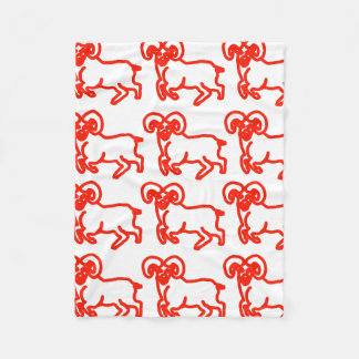 Cobertor De Velo Ram Red Outline Pattern