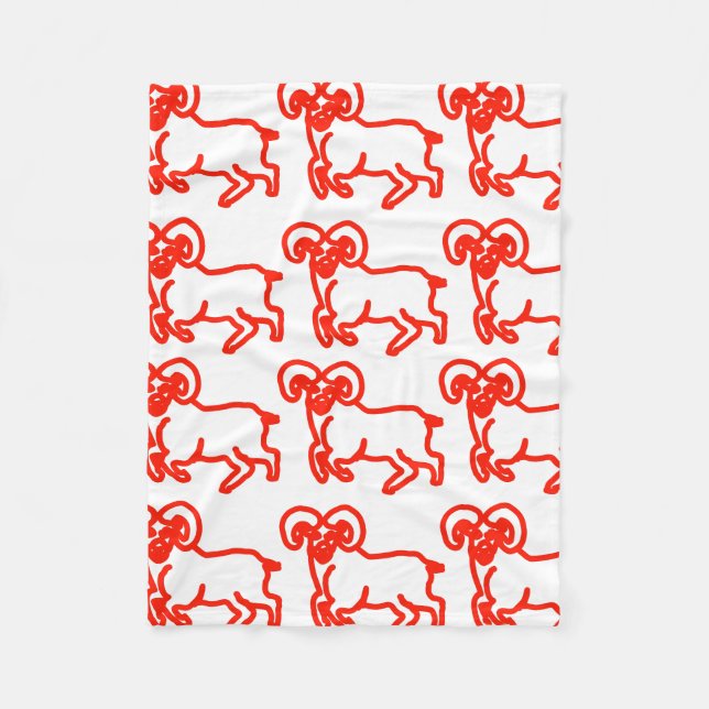 Cobertor De Velo Ram Red Outline Pattern (Frente)