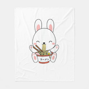 Cobertor De Velo Ramen Bunny Bowl para Kawaii Ramen Noodle Soup Lov