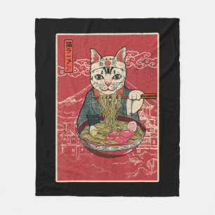 Cobertor De Velo Ramen Cat Kawaii Anime Comida Japonesa Girls Offic