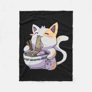 Cobertor De Velo Ramen Cat Kawaii Anime Japonês Kawaii Neko