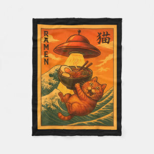 Cobertor De Velo Ramen de Gato Ufo Anime Japonês Engraçado Homens M
