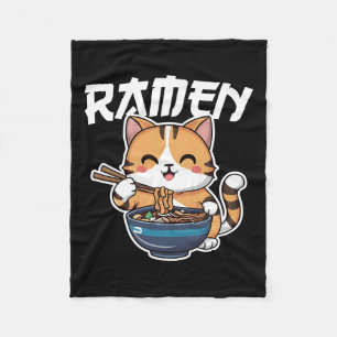 Cobertor De Velo Ramen Noodle Neko Cat Japonês Kawaii Manga Anime