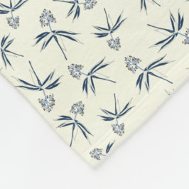 Cobertor De Velo Ramificações Azuis de Budding no creme - padrão pe