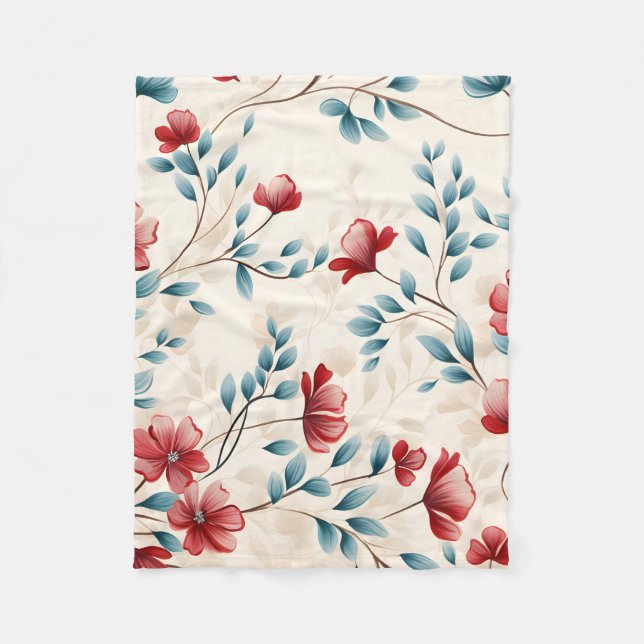Cobertor De Velo Ramo Floral Botânico Elegante (Frente)