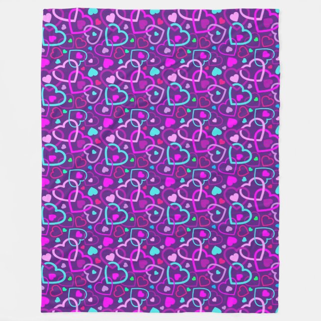 Cobertor De Velo Random Hearts Fleece Blanket (Frente)