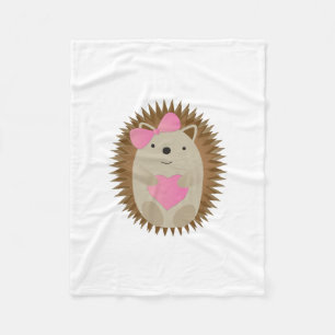 Cobertor De Velo Rapariga Adorável Cartoon Hedgehog abraçando um Co