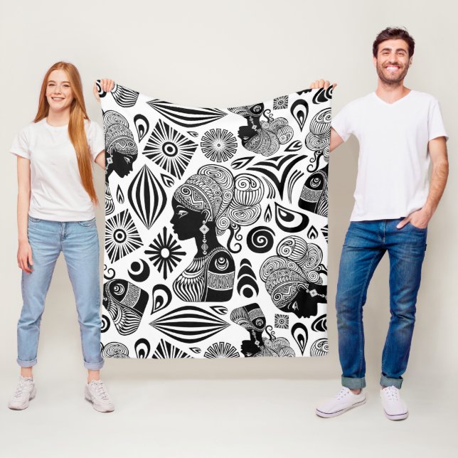 Cobertor De Velo Rapariga africana Retrato Tribal Tatuagem (In Situ)