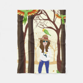 Cobertor De Velo Rapariga e papagaio