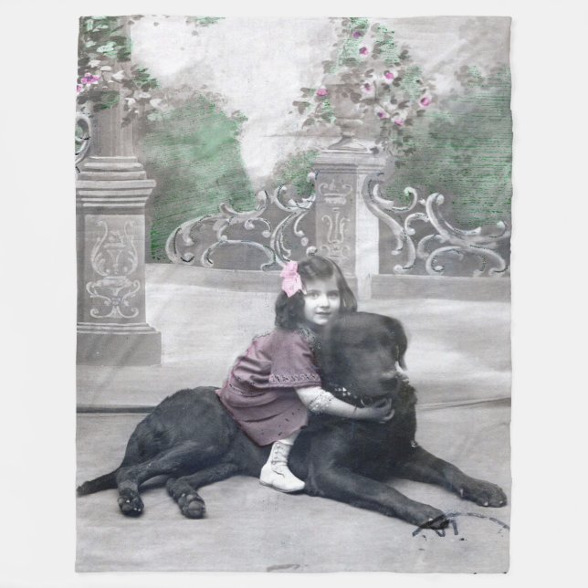 Cobertor De Velo Rapariga e seu Cachorro (Frente)