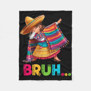 Cobertor De Velo Rapariga Mexicana Dabbing Bruh Poncho Engraçado Ci