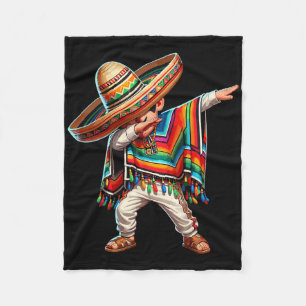 Cobertor De Velo Rapaz Mexicano Dabbing Poncho Cinco De Mayo