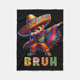 Cobertor De Velo Rapaz Mexicano Dabbing Poncho Cinco De Mayo Funny 