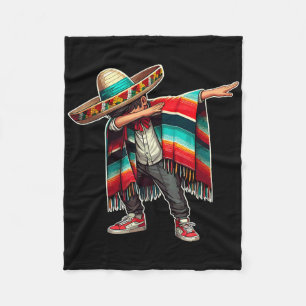 Cobertor De Velo Rapaz Mexicano Dabbing Poncho Funny Cinco De Mayo 