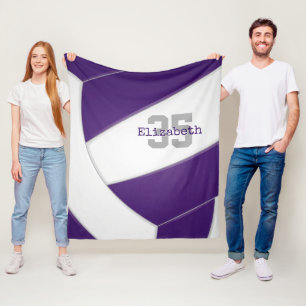 Cobertor De Velo rapazes ou raparigas de voleibol branco púrpura p