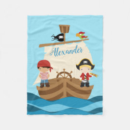 Cobertor De Velo Rapazes Piratas Bonitos e Um Nome Personalizado De