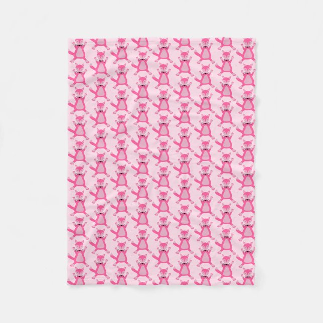 Cobertor De Velo Raposa-Bebê Rosa bonito Patterada (Frente)