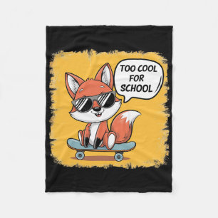 Cobertor De Velo Raposa de Skateboarding na Moda Too Cool For Schoo