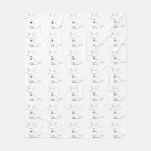 Cobertor De Velo raposa desenho simples preto branco cinza infantil