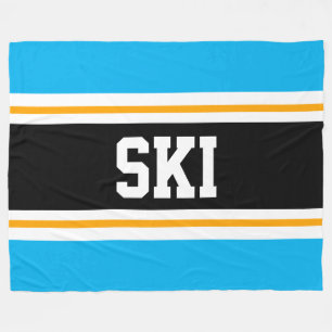 Cobertor De Velo Rasas de Corrida Amarelas Azul do Céu Azul do SKI
