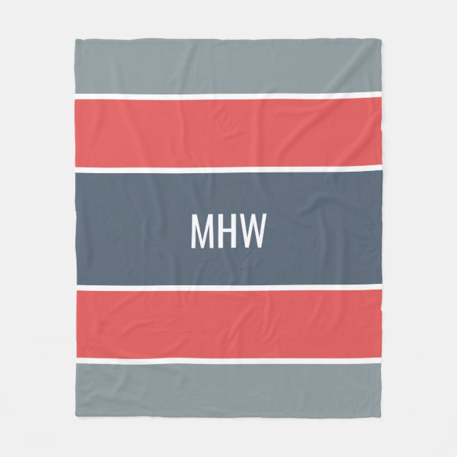 Cobertor De Velo Rascunhos de monograma personalizado padrão (Frente)