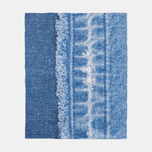 Cobertor De Velo Rasgada: Quadro de Jeans Azuis Duplos