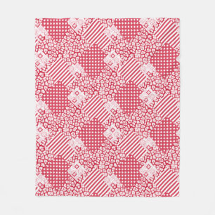 Cobertor De Velo Rastreio vermelho e branco