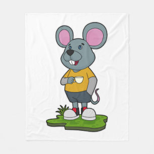 Cobertor De Velo Rato com copo de café