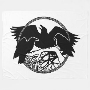 Cobertor De Velo Raven Blanket Nativo Spirit Animal Fleece Blanket