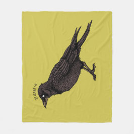 Cobertor De Velo Raven Name Creepy Crow Bright Gótica Ink Art